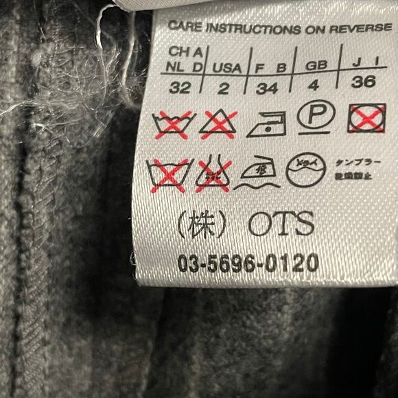 Max Mara Wool Blend Gray Pinstripe Pleated Cuffed Trouser Pants Womens US 2 - Picture 7 of 8